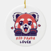 Red Panda Lover Keramisch Ornament (Achterkant)