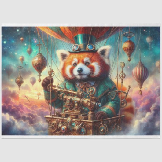 Red Panda Mechanical Wonderland Vluchtontkoppeling Tissuepapier (Voorkant)