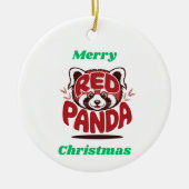 Red Panda Merry Christmas Keramisch Ornament (Voorkant)