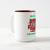 Red Panda Merry Christmas Tweekleurige Koffiemok (Voorkant links)