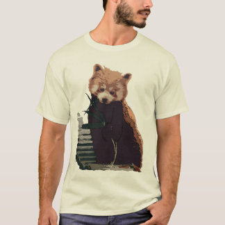 Red Panda met bladeren T-shirt