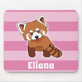 Red Panda met Jouw naam - speciaal gepersonaliseer Muismat