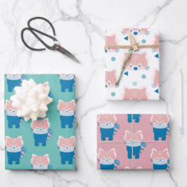 Red Panda met maskerpatroon Inpakpapier Vel