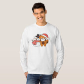 Red Panda met Snowman in de winter voor Kerstmis T-shirt (Voorkant volledig)