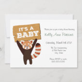 Red Panda nieuwe baby Oerwoud Baby shower Uitnodig Kaart (Voorkant)