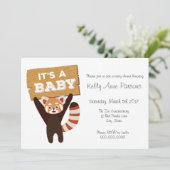 Red Panda nieuwe baby Oerwoud Baby shower Uitnodig Kaart (Staand voorkant)