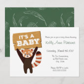 Red Panda nieuwe baby Oerwoud Baby shower Uitnodig Kaart (Voorkant / Achterkant)