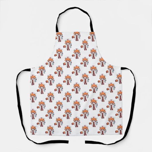 Red Panda Nurse Apron Schort (Voorkant)