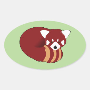 Red Panda Ovale Sticker