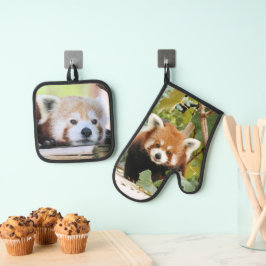 Red Panda Ovenwant & Pannenlap Set