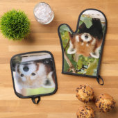 Red Panda Ovenwant & Pannenlap Set (Top down)