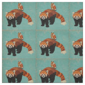 Red Panda & Owl Fabric Stof (Swatch)