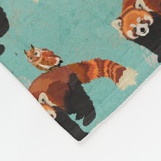 Red Panda & Owl Fleece Blanket (Hoek)