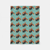 Red Panda & Owl Fleece Blanket (Voorkant)