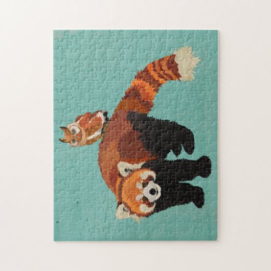 Red Panda & Owl Puzzle Legpuzzel (Verticaal)