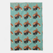 Red Panda & Owl Towel Theedoek (Verticaal)