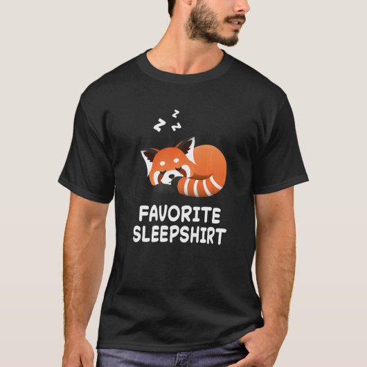 Red Panda Pandas Nap Sleeping Sleep Pajama Pajamas T-shirt (Voorkant)