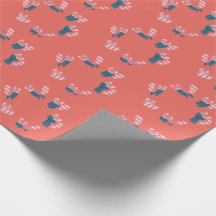 Red Panda Pattern Salmon Red Wrapping Paper