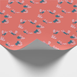 Red Panda Pattern Salmon Red Wrapping Paper Cadeaupapier