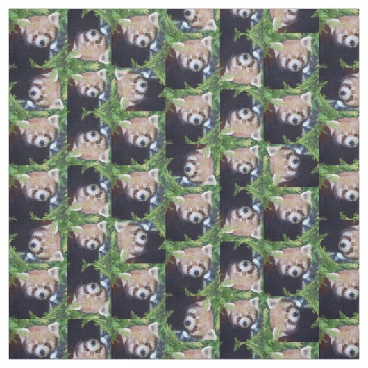Red Panda Pattern Stof (Swatch)