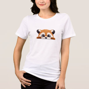 Red Panda Peeking Schattige Schattig Funny Animal Tri-Blend Shirt