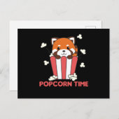 Red Panda Popcorn Time Funny Pun Briefkaart (Voorkant / Achterkant)