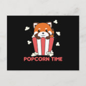Red Panda Popcorn Time Funny Pun Briefkaart (Voorkant)
