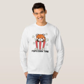 Red Panda Popcorn Time Funny Pun T-shirt (Voorkant volledig)