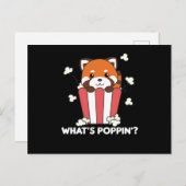 Red Panda Popcorn Whats Poppin Funny Briefkaart (Voorkant / Achterkant)