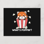 Red Panda Popcorn Whats Poppin Funny Briefkaart (Voorkant)
