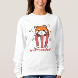 Red Panda Popcorn Whats Poppin Funny Trui