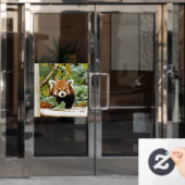 Red Panda Raamsticker (Kantoordeur)