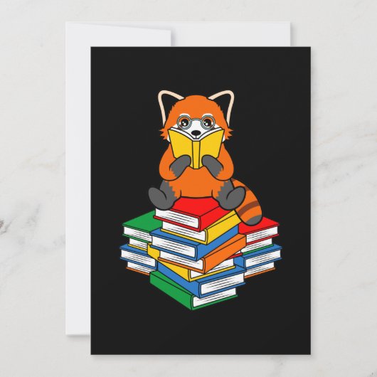 Red Panda Reading Books Cute Pet Animal Pandas Lov Bedankkaart (Voorkant)