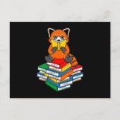Red Panda Reading Books Cute Pet Animal Pandas Lov Briefkaart (Voorkant)