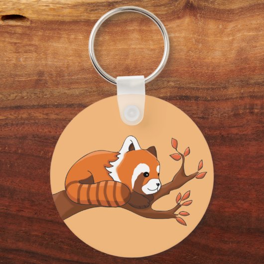 Red Panda Resting in Tree Sleutelhanger (Voorkant)