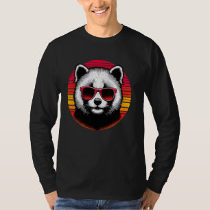 Red Panda Retro Sunset Animal Zonnebril 7 T-shirt