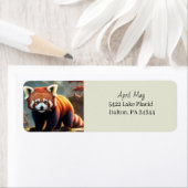 Red Panda Return-adreslabel Etiket (Insitu)