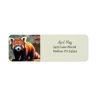 Red Panda Return-adreslabel Etiket