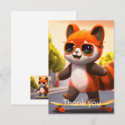 Red Panda Rides Bedankkaart (Voorkant / Achterkant)