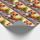 Red Panda Rides Cadeaupapier (Hoek)