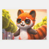 Red Panda Rides Inpakpapier Vel (Voorkant 2)