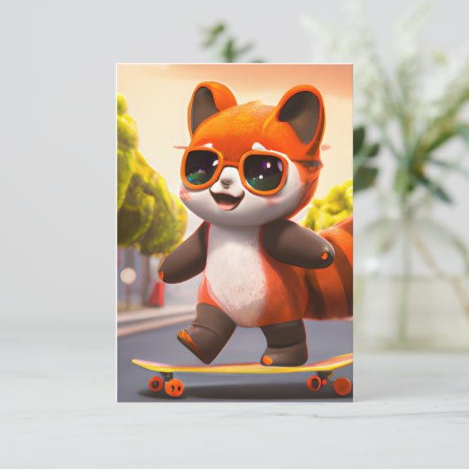 Red Panda Rides Kaart (Staand voorkant)