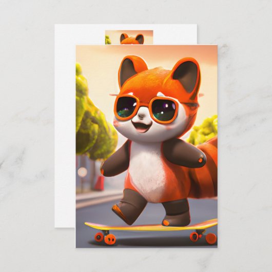 Red Panda Rides Kaart (Voorkant / Achterkant)