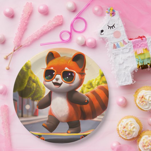 Red Panda Rides Papieren Bordje (Feest)