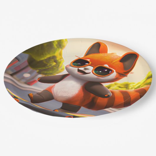 Red Panda Rides Papieren Bordje (Gekanteld)
