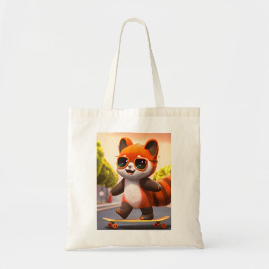 Red Panda Rides Tote Bag (Voorkant)