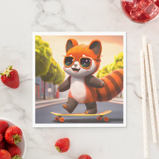 Red Panda Rides Uitnodiging Servet (Insitu)