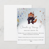 Red Panda Rocker Birthday Invitation (Voorkant / Achterkant)