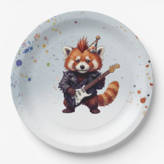 Red Panda Rocker Birthday Plates Papieren Bordje