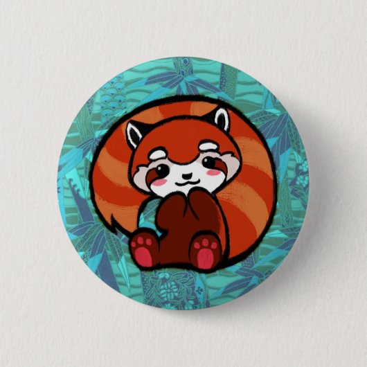 Red Panda Ronde Button 5,7 Cm (Voorkant)